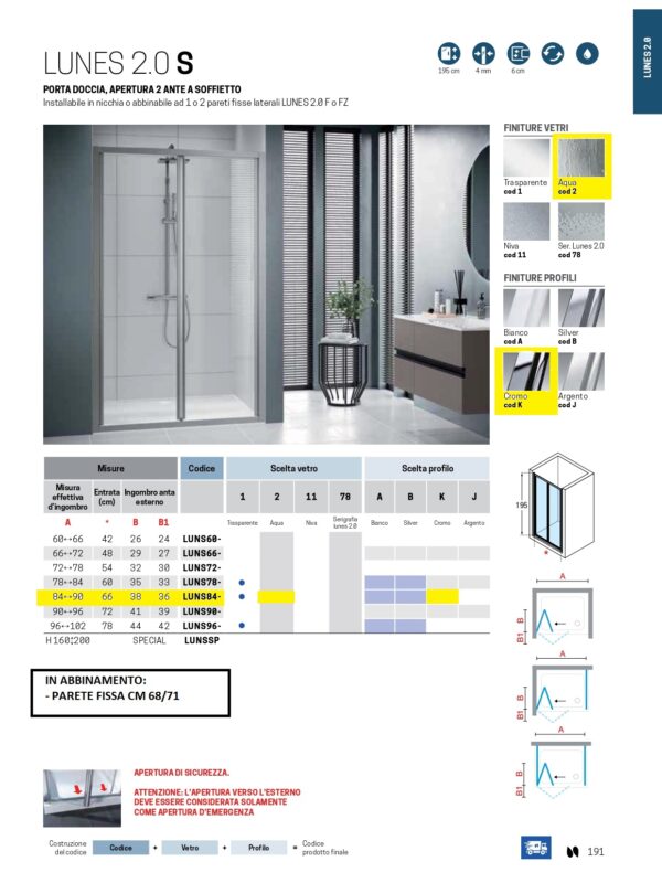 BOX DOCCIA PORTA A SOFFIETTO+FISSO -PROMO